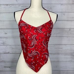 Ralph Lauren Red Hankerchief Halter Top Small